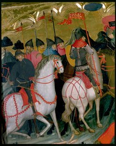 骑兵，《圣母与圣乔治》祭坛画的细节，约 1390-1400 年（蛋彩画板）