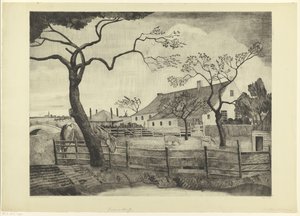 荷兰养牛场
Grande ferme Hollandais（原标题） 作者 Lodewijk Shelfhout（艺术家签名）