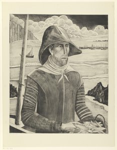 布列塔尼人
Pêcheur Breton II（原标题） 作者 Lodewijk Shelfhout（艺术家签名）