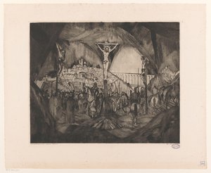 Golgotha I（物体上的原始标题） 作者 Lodewijk Shelfhout（艺术家签名）
