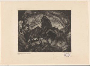 有树木的丘陵景观 Les Arbres（物体上的原始标题） 作者 Lodewijk Shelfhout（艺术家签名）