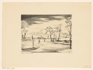荷兰冬季景观 II
Hiver en Hollande II（原标题） 作者 Lodewijk Shelfhout（艺术家签名）