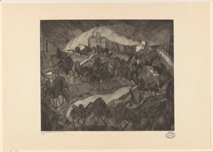山丘上的城堡
Le Château I（实物上的原标题） 作者 Lodewijk Shelfhout（艺术家签名）
