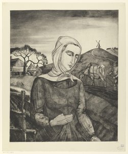 丘陵风景中的弗拉芒农妇
弗拉芒少女（原标题） 作者 Lodewijk Shelfhout（艺术家签名）