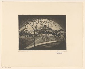 日落 Coucher de soleil（物体上的原始标题） 作者 Lodewijk Shelfhout（艺术家签名）
