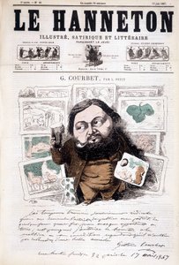 Portrait of Gustave Courbet, French painter (1819-1877). In Le hanneton 作者 莱昂斯·贾斯汀·亚历山大·佩蒂特