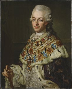 Gustave III de Suede - Portrait of King Gustav III of Sweden (1746-1792), by Pasch, Lorenz, the Younger (1733-1805). Oil on canvas, ca 1773. Dimension : 77x62 cm. Nationalmuseum Stockholm