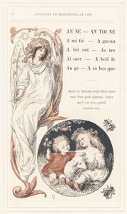 Anne, Antoine, Friendship, Lamb, Apricot, Star, Love, Bee, Angel, Arabesque, page 14 - Alphabet by Mademoiselle Lili, by L. Froelich and by a father (Hetzel himself).巴黎 J. Hetzel  Cie 图书馆和教育与娱乐杂志社
