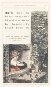 Berthe、Bonte、Well、Barbet、Bergeronnette、Balsamine、Birch、Beak、Becqueter、Arm、Bouquet、Candy、Bottom，第 15 页 - Lili 小姐、L. Froelich 和一位父亲（Hetzel 本人）的字母表。J. Hetzel 图书馆和教育与娱乐商店