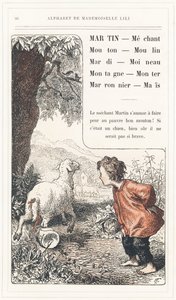 Martin, Mechant, Mouton, Mill, Tuesday, Sparrow, Mountain, Rise, Chestnut, Mais, page 26 - Alphabet by Mademoiselle Lili, by L. Froelich and by a dad (Hetzel himself).巴黎 J. Hetzel  Cie 图书馆和教育与娱乐杂志社