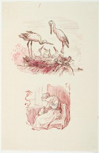 F.o.: 鹳F.n.： 坐着的女人膝上有一只青蛙 作者 洛伦兹·弗罗利希