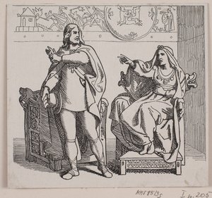 Sweyn Forkbeard 开往英格兰的火车和斯沃德战役 "插图 作者 洛伦兹·弗罗利希