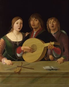 一场音乐会。约于1485-95年 作者 洛伦佐·科斯塔（Lorenzo Costa）