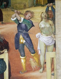 圣巴巴拉殉难，圣巴巴拉故事的细节 作者 洛伦佐·乐透（Lorenzo Lotto）