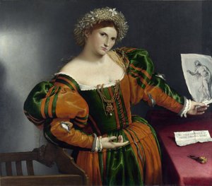 威尼斯人像卢克雷西亚的肖像 作者 洛伦佐·乐透（Lorenzo Lotto）