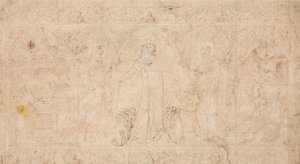 纲要的设计：圣母玛利亚和施洗者约翰......，约1370年。 作者 洛伦佐·韦内齐亚诺