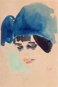 肖像，c.1912（纸上水彩和铅笔）