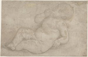 研究斜倚的基督圣婴 作者 Lorenzo di Credi（归属于）