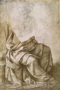 表现天文学的人物研究（水墨画笔）。 作者 洛伦佐·迪·克雷迪