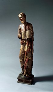 表现一位身份不明的圣人。多色木雕 作者 Lorenzo di Pietro Vecchietta