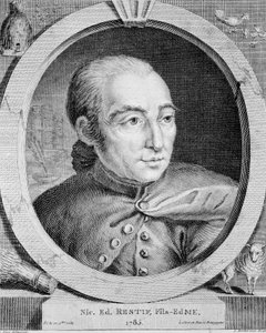 Nicolas Edme Restif de La Bretonne (1734-1806)（也 Retif de La Bretone）的肖像 - 比奈，雕刻