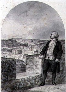米拉波伯爵Honore Gabriel Riqueti（1749-91）在巴黎的城墙上，由Philibert Langlois雕刻（版画）。 作者 路易斯（后）马克