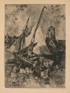 渔船，诺曼底环境卡昂，c。 1862-1864年。