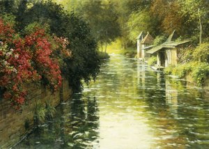 法国河风景画（布面油画） 作者 路易斯·阿斯顿·奈特