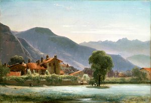 山麓小屋，1830年（纸上油画布） 作者 路易斯·奥古斯特·拉皮托