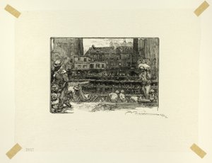 石膏卸载机，《塞纳河与林荫大道长廊》中的第三幅作品 作者 路易斯·奥古斯特·勒佩尔