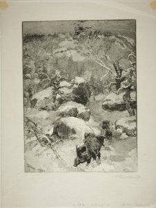 冬季：Cuvier-Châtillon 悬崖 作者 路易斯·奥古斯特·勒佩尔