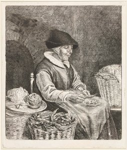 Coclers, L B,《蘸豆子的老妇人》（1780 年，阿姆斯特丹里克斯博物馆） 作者 路易斯·伯纳德·科克莱斯