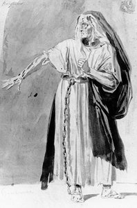 Victor Hugo的“Les Burgraves”服装设计（1802-85），c。 1843 作者 路易斯·布朗厄尔