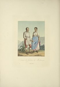 Mechoacan印第安人的服装，插图来自Alexander von Humboldt和Aime Bonpland的《Vues des Cordillères et Monumens des Peuples Indigènes de l