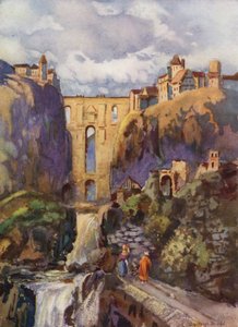 The Tajo, Ronda (colour litho)