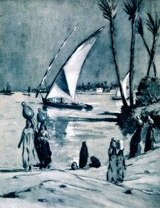 1928年，埃及开罗尼罗河上的水 作者 路易·卡巴尼斯