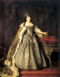 安娜·伊欧安诺芙娜皇后的肖像，1693-1740，1730。 作者 路易斯·卡拉瓦克