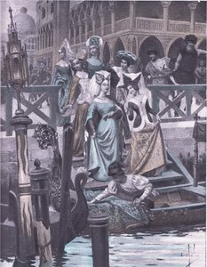 绿鹅，来自 Navarre Society 1930 年代出版的薄伽丘十日谈的插图（石版画）