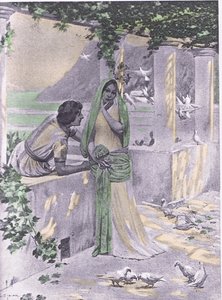雷斯特图塔，来自薄伽丘《十日谈》的插图，由纳瓦拉协会于1930年出版（平板）。