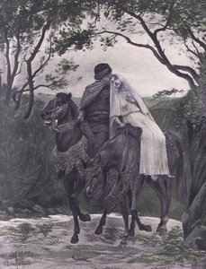 逃犯，来自薄伽丘《十日谈》的插图，由纳瓦拉协会于1930年出版（石印）。