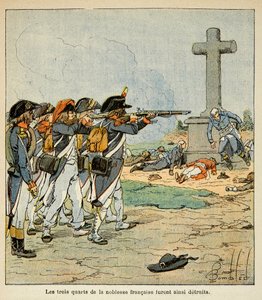 Bombled Louis（1862-1927）的插图，出自Emmanuel de Las Cases伯爵（1766-1842）的《圣赫勒拿的纪念》一书。旺地战争期间的Des chouans枪战，私人收藏 作者 路易斯·查尔斯·邦布尔