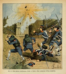由Bombled Louis（1862-1927）绘制的插图，出自Emmanuel de Las Cases伯爵（1766-1842）的《圣赫勒拿纪念》一书。城市的围困，私人收藏 作者 路易斯·查尔斯·邦布尔