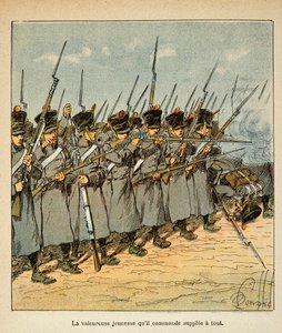 Bombled Louis（1862-1927）的插图，出自Emmanuel de Las Cases伯爵（1766-1842）的《圣赫伦纪念》一书。1813年卢岑战役中的法国人，私人收藏 作者 路易斯·查尔斯·邦布尔