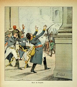 埃马纽埃尔-德-拉斯-库斯伯爵（1766-1842）所著《圣赫勒拿纪念》一书中的路易炸弹插图（1862-1927）。1797年在罗马刺杀伦纳德-杜福特将军（1769-1797），私人收藏。 作者 路易斯·查尔斯·邦布尔