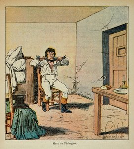 埃马纽埃尔-德-拉斯-库斯伯爵（1766-1842）所著的《圣赫勒拿纪念》一书中的路易炸弹插图（1862-1927）。让-查尔斯-皮切格鲁（1761-1804）1804年在监狱中的死亡，私人收藏品 作者 路易斯·查尔斯·邦布尔