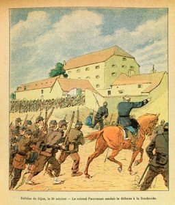 路易斯-邦布尔德（1862-1927年）绘制的尤金-赛尔吉（Eugene Sergeant, dit Grenest）的东部军团（法德战争；1870-1871年的战役）。10月30日第戎市的防守 作者 路易斯·查尔斯·邦布尔