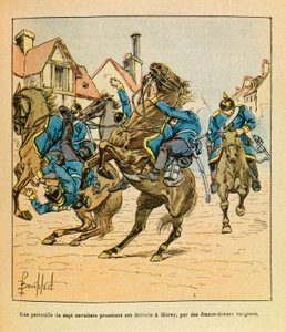 Eugene Sergeant, dit Grenest的东部军团，由Louis Bombled（1862-1927）绘制（法德战争；1870-1871年的战役）。1870年12月，一支由7名普鲁士骑兵组成的巡逻队在莫雷被沃斯吉亚的狙击手摧毁，特别收藏 作者 路易斯·查尔斯·邦布尔