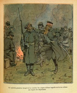 被称为Grenest的Eugene Sergeant的东部军团，由Louis Bombled（1862-1927）绘制（法德战争；1870-1871年战役）。一位负责处理努瓦特-圣乔治人质问题的普鲁士上尉回忆起他的一名士兵。 作者 路易斯·查尔斯·邦布尔