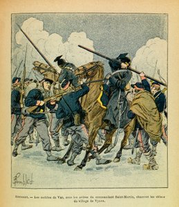 尤金-谢尔盖的东部军团，被称为Grenest，由路易斯-邦布尔德（1862-1927）绘制（法德战争；1870-1871年的战役）。1871年1月，Hericourt，Var的动机，在指挥官Saint Martin的命令下，狩猎Uhlans f 作者 路易斯·查尔斯·邦布尔