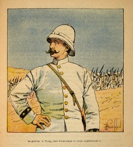 马达加斯加的战争--1885-1895年法国远征的轶事史》，作者亨利-加利（Henri Galli dit Galllichet）（1854-1922），由路易斯-邦布雷（Louis Bombled）（1862-1927）绘制。马达加斯加远征军参谋长德-托西将军（1844-1918）的画像 作者 路易斯·查尔斯·邦布尔
